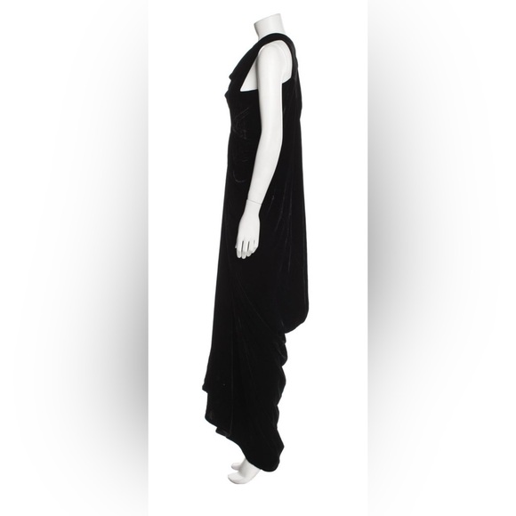 Rick Owens Limo F/W 2011 Velvet Silk Draped Cowl Neck Black Evening Gown EUC S - Picture 6 of 12